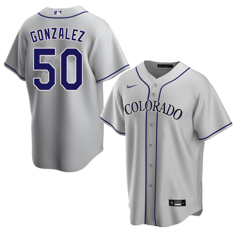 Nike Men #50 Chi Chi Gonzalez Colorado Rockies Baseball Jerseys Sale-Gray - Click Image to Close